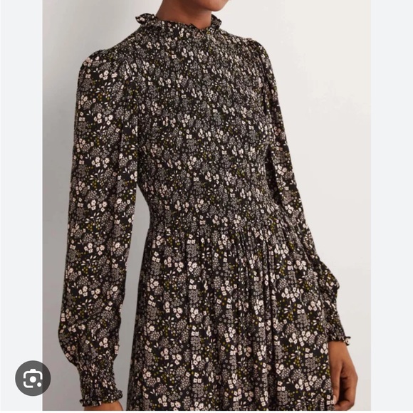 NWT Boden Prairie Print Smocked Tiered Midi Dress Size 12 - Picture 3 of 7